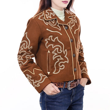American Darling ADJKT063 Genuine Suede leather Women shirt jacket dress ladies girl